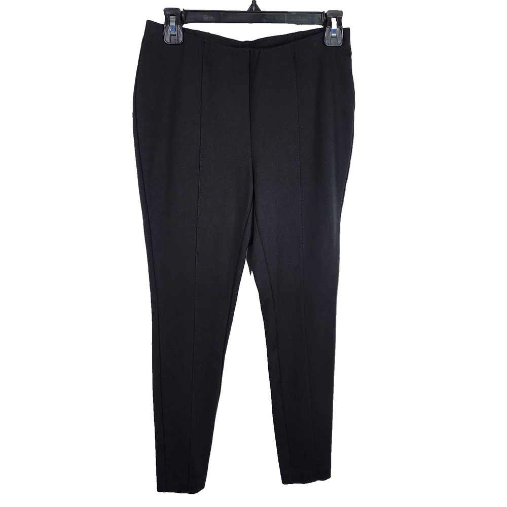 J. JILL Womens Ponte Stretch Slim Leggings Pants S Petite Pull On Black Mid Rise